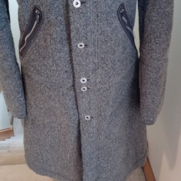 Pre-owned Diesel Long Button-up hooded wool jacket Size M - Picture 6 of 11